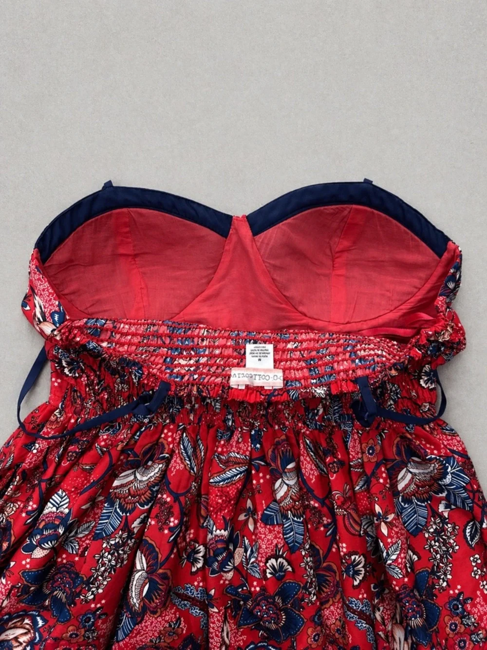 B.O.G Collective Coral & Navy Floral Dress | Adjustable Straps | Pockets | Sz M